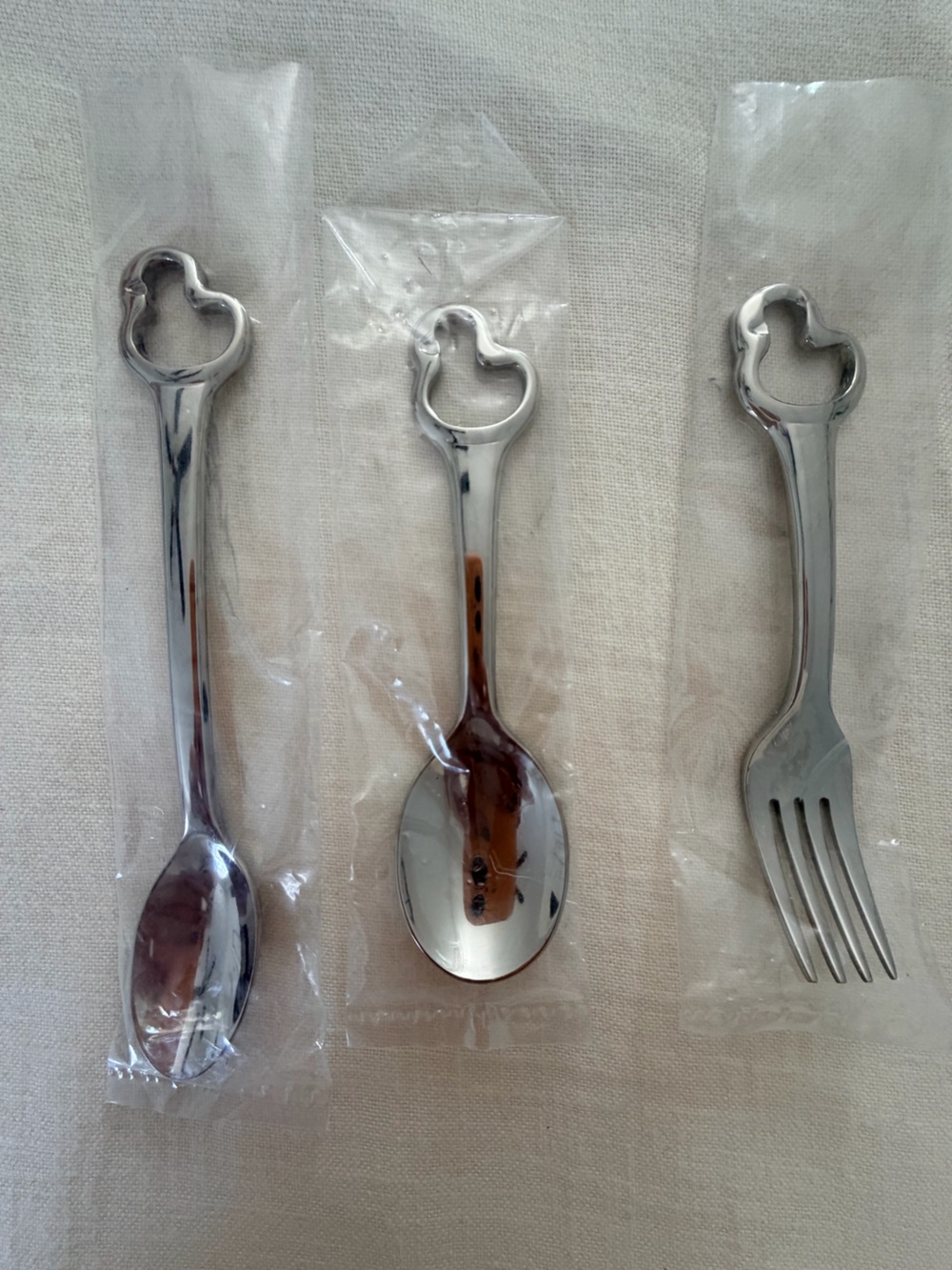 Oneida Kids Duck-Top Stainless Steel Fork and Spoon Set - Silver - New
